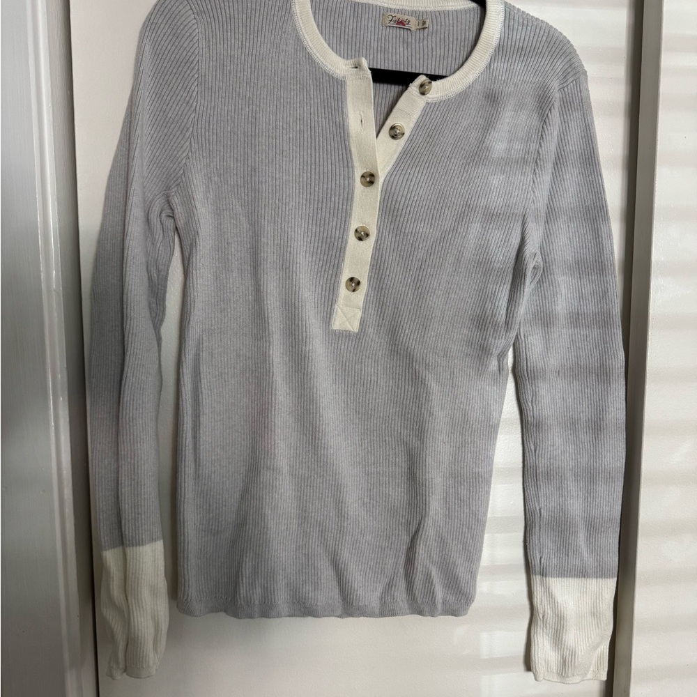 Faherty Cream Button-Up Sweater - image 2